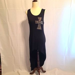 Vocal high low black beaded cross summer dress / coverup size small